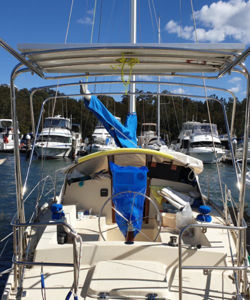 Solar Arch with Davits and Bimini