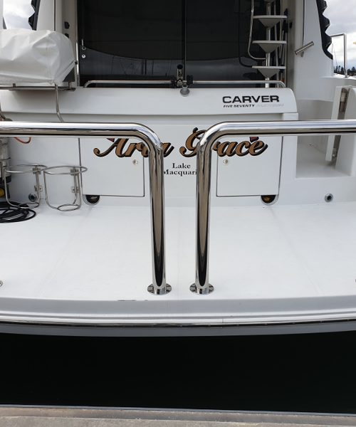 Marine stainless steel aft rails