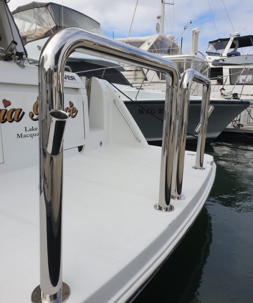 Marine stainless steel aft rails